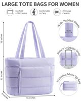 Sac fourre-tout matelassé en gros, sac à main antichoc pour ordinateur portable, sac à bandoulière étanche pour ordinateur, sac de voyage décontracté minimaliste style doudoune