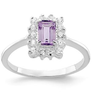 Bague de fiançailles en forme de cœur personnalisable, améthyste lavande créée, plaquée or rose, solitaire, bague en forme de cœur - Product Image 5