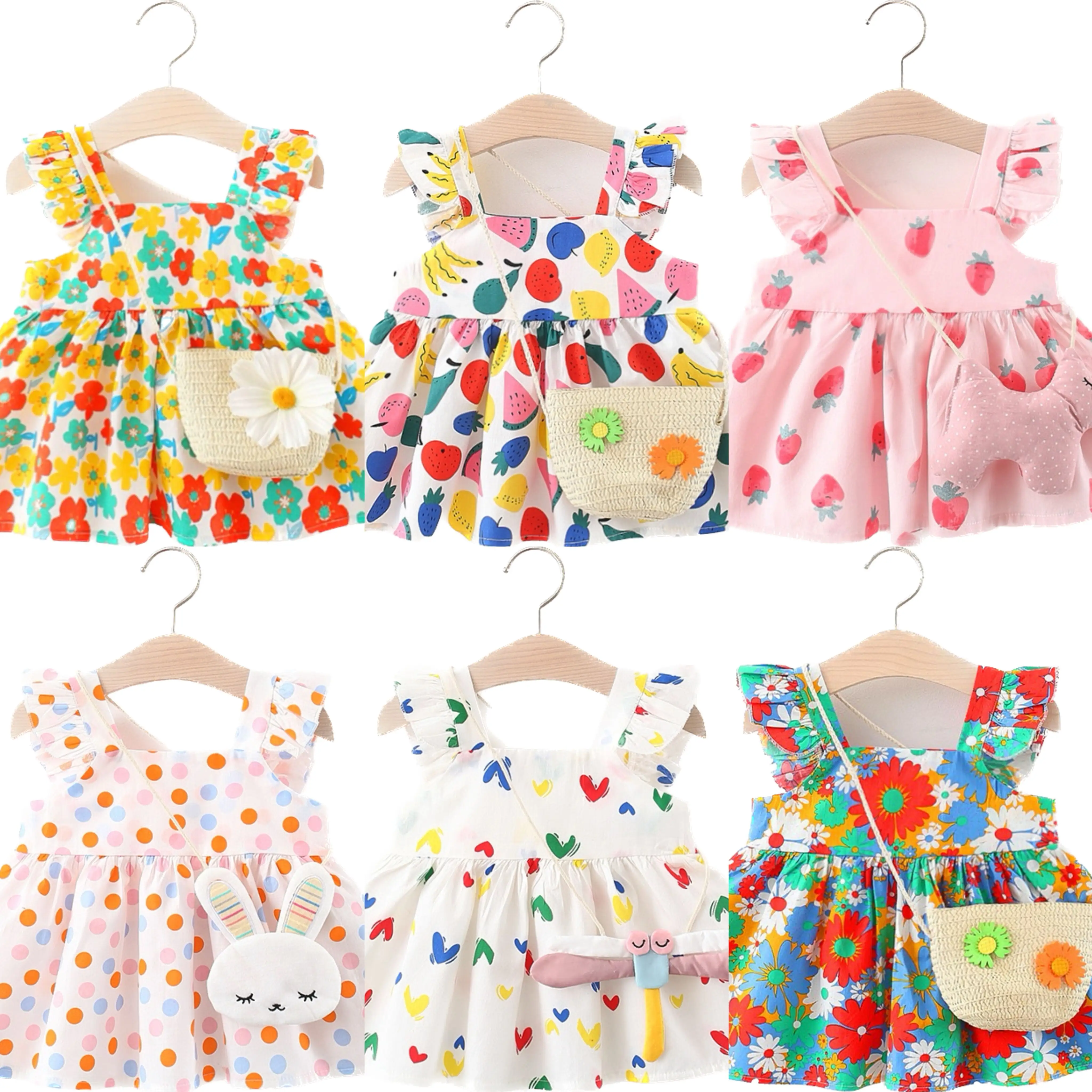 kids clothing wholesalekids dresses with bag for girls
