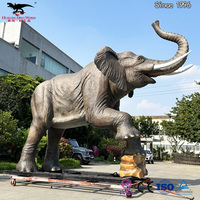 Modèle d'éléphant marchant grandeur nature et réaliste, adapté aux parcs d'attractions et aux expositions muséales