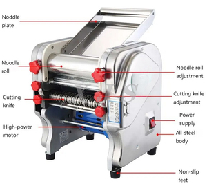 Điện bột Con lăn thép không gỉ bột sheeter Máy mì Pasta bánh bao nhà sản xuất Lưỡi có thể thay đổi 110V 220V - Product Image 4