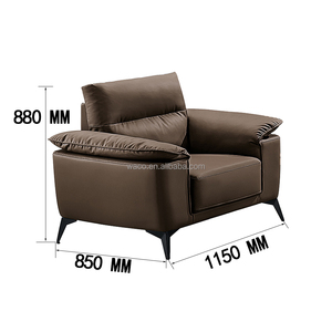WACO canapés de luxe 1 + 1 + 3 places ensemble de canapés en cuir designs meubles de maison authentiques canapé sectionnel moderne - Product Image 4