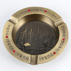 Custom Logo Creative Portable Luxury Vintage <strong>Brass</strong> Dubai Souvenir 3D Metal Round Camel Cigar <strong>Ashtray</strong> - Product Image 2