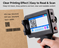 Imprimante jet d'encre portable haute résolution 600 DPI à encre éco-solvant pour codes QR intelligents et codes-barres, idéale pour le marquage de logos sur tissus, t-shirts et textiles