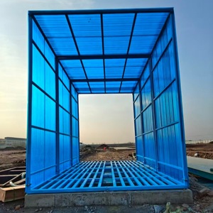 Plateforme de lavage automatique de véhicules Blue Steel pour chantier de construction, cabine de lavage entièrement fermée - Product Image 2