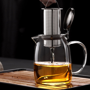 Tetera de Vidrio de Borosilicato Personalizada de 1L 1200ml, Juego de Tetera Hecho a Mano con Diseño Clásico, Ecológico, Transparente y Grande para Café y Té - Product Image 2