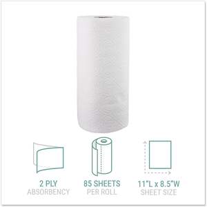 Rouleau de papier essuie-tout perforé Windsoft 1220-85RL 11x8 4/5 blanc 85 feuilles (1 rouleau) pour usage en cuisine - Product Image 4