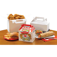 Vente en gros de fast-food boîte à pignon en carton personnalisée de haute qualité boîte à repas pour enfants boîte à cadeaux d'anniversaire avec poignée