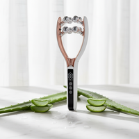 Masseur facial à micro-courant pour le soin de la peau, lifting, raffermissement, rouleau facial manuel, appareil de massage en forme de V