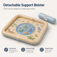 Tapis aquatique sensoriel pour bébés avec cadre gonflable en PVC, fenêtre centrale scellée et coussin amovible pour programmes de vente au détail personnalisés