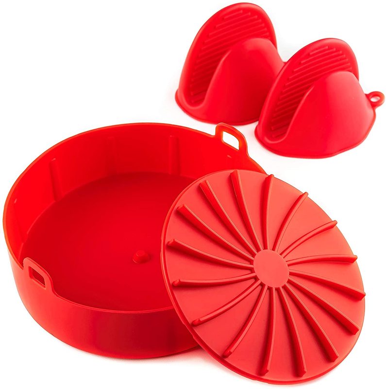 19cm Reusable Silicone Air Fryer Bowl