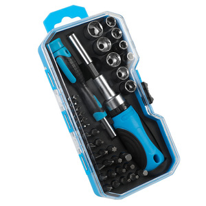 44 Pc Screwdriver Tool Set 1/4 In Socket Drive Combination Kit For Home And Automotive Use Blue Box - Product Image 3