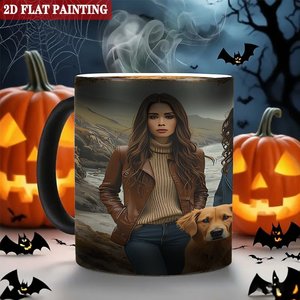 Halloween Heat Reveal Mug Frosted Black 11oz <b>Ceramic</b> Magic <b>Cup</b> - Product Image 6