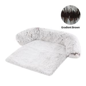 공장 판매 비 분리형 플러시 애완 동물 소파 네스트 스퀘어 고양이 개 개와 고양이를위한 솔리드 패턴 침대가있는 수면 용품 - Product Image 6