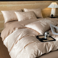 Set Sprei Katun Murni 60s Gauze Mewah Jacquard Skala Besar Empat Potong
