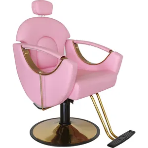 Hot selling salon furniture pink barber chair creative design beauty salon styling chair