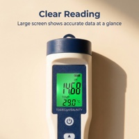 Stylo testeur de qualité de l'eau numérique 5 en 1, pH, TDS, EC, salinité, thermomètre pour aquarium, piscine, eau potable