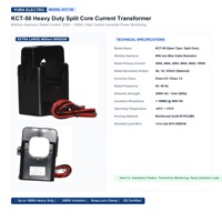 Ready to Ship KCT-50 Split Core Current Transformer 600/5A 50mm Hole Class 0.5 AC Current Measurement Sensor in Stock