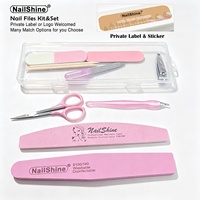 Kit et ensemble de limes à ongles pour manucure, avec étiquette personnalisée, étui en plastique, vente en gros d'usine pour la manucure