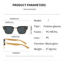 Nouvelles lunettes de soleil de sport de plein air polarisées UV 400 à monture carrée rétro haut de gamme avec branches en bambou, vente en gros 2026