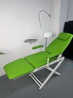 Fauteuil dentaire portable pliable, fauteuil dentaire mobile et pliable avec égouttoir en acier inoxydable et plateau à instruments