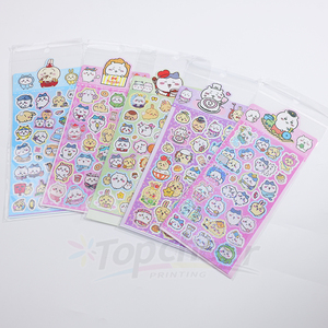 Nhà máy tùy chỉnh dễ thương Anime Kawaii Kiss cut Sticker tấm in ấn không thấm nước Vinyl Holographic long lanh Sticker tấm - Product Image 1