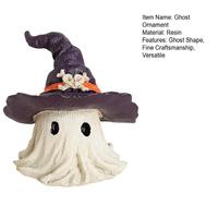 Nuevo Adorno Creativo de Resina para Halloween: Sombrero de Terror, Fantasma, Bruja, Calabaza - Pequeño Adorno para Micropaisajes y Decoración de Escritorio que Crea Atmósfera