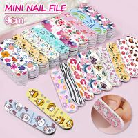 Mini lime à ongles zébrée double face, grain grossier/fin, motif droit, logo personnalisé, pour salon de manucure professionnel