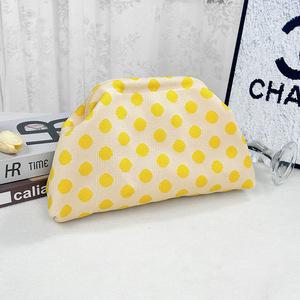 Nouvelle Pochette Pliante à Fermeture Éclair en Tricot à Pois, Petite Capacité, Rétro, Polyvalente, pour Cosmétiques et Maquillage Femme, Idéale Voyage - Product Image 5