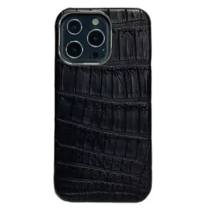 Fashion style real crocodile skin leather case for iPhone 13promax