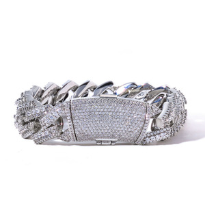 Bespoke Sharp Edge Diamond Link Moissanite Cuban <b>Bracelets</b> Hip Hop S925 Silver GRA Certified Iced Out Urban Custom Maker Vendors - Product Image 1