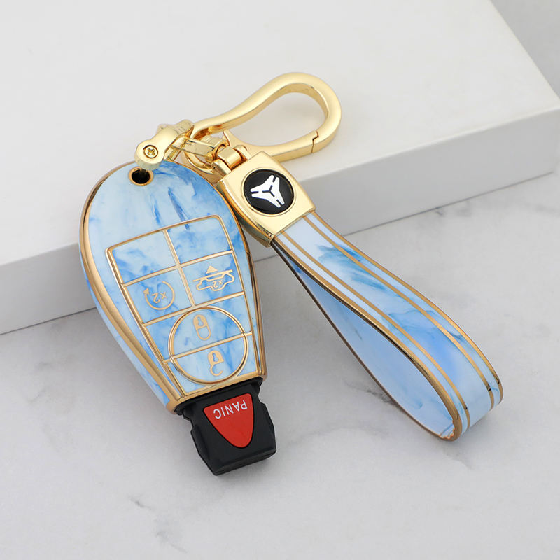 Type-A 4 boutons + porte-clés TPU-Bleu