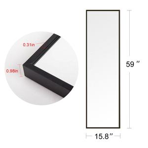Miroir rectangulaire sur pied, Long, en alliage d'aluminium, cadre métallique, suspension murale, pleine longueur, pour salon, 1 pièce - Product Image 2