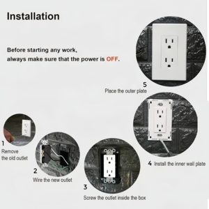 NEMA 5-15r 15A 125V trang trí Duplex điện tường cửa hàng Decora Duplex receptacle chúng tôi gfci ổ cắm - Product Image 5