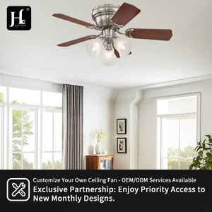 Ventilador de techo con luz, muy vendido, con 6 aspas de fibra de densidad media, decorativo, con motor de CA y kit de luz. - Product Image 4