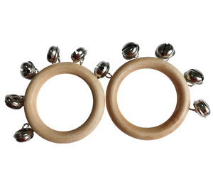 Vente en gros de hochets à main en bois naturel pour nourrissons, instrument de percussion Orff pour l'entraînement sensoriel et rythmique des tout-petits - Product Image 2