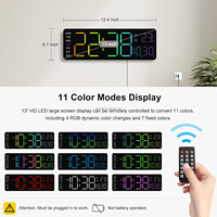 Reloj Digital LED YIDA TIME de Gran Pantalla con Control Remoto RGB, Relojes de Pared Digitales Grandes de 13" para Decoración de Sala de Estar