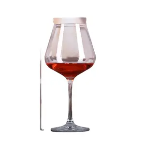 Özelleştirilmiş balon şekli şarap kadehi cam 23 Oz kurşunsuz kristal Gin gözlük dev kırmızı şarap kadehleri