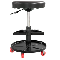 Tabouret de garage à roulettes réglable en hauteur avec logo personnalisé, chaise d'atelier pour mécanicien avec 5 roues pivotantes, cadre en métal fer.