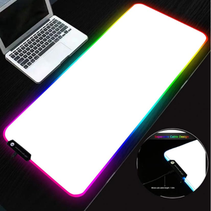 แผ่นรองเมาส์เมจิก RGB แผ่นรองเมาส์สำหรับเล่นเกมสีขาวทั้งหมดฐานยางธรรมชาติกันลื่น - Product Image 3