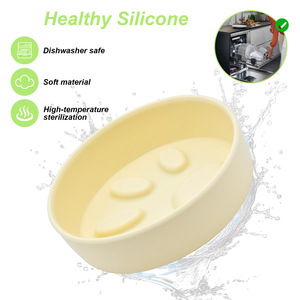 Plato de silicona con diseño de huella para alimentación lenta de mascotas, antideslizante y antichoking, para perros y gatos - Product Image 4