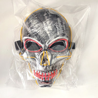 Masque lumineux de tête de squelette d'horreur pour Halloween Cosplay & Home Decor pour la décoration de mur de porte et de voiture Fournitures de vacances