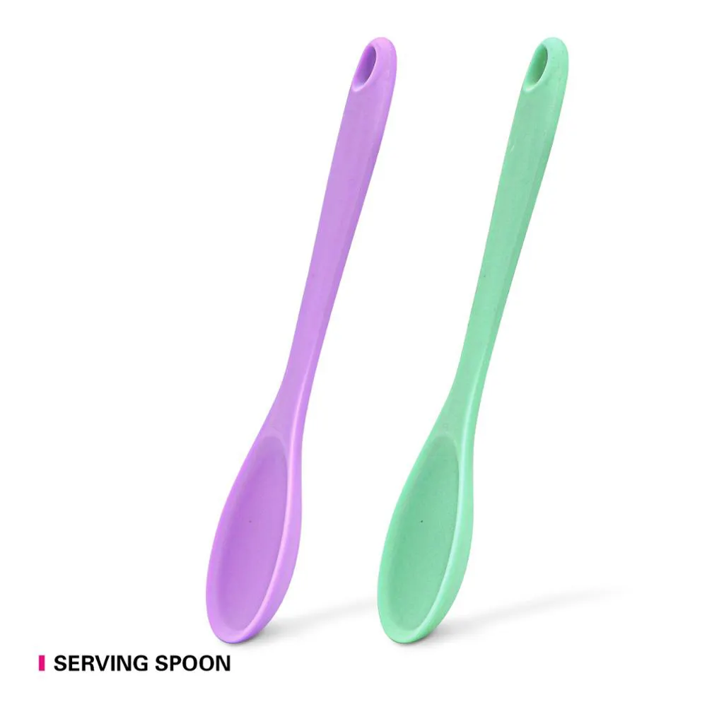 Tay Cầm Dài Silicone Phục Vụ Muỗng Để Nấu Nướng Baking Trộn Đồ Dùng Nhà Bếp