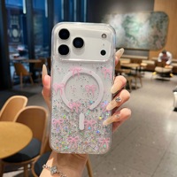 Funda Magnética para Teléfono con Diseño Floral de Resina 3D, Patrón Personalizable, Anti-Caídas, Anti-Rayones, Protección Total