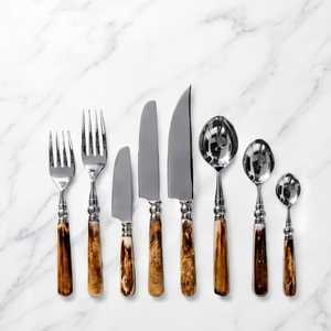 <b>Vintage</b> Flatware Set With Wooden Handles High Mirror Polish Dishwasher Safe Stainless Steel <b>Cutlery</b> For Wedding Table Settings - Product Image 1