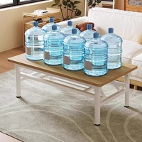 Table basse pliante en pierre, table rectangulaire basse pour la maison, salon, table à manger portable, unités de location, aucun assemblage requis