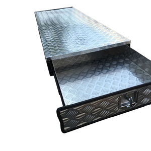 Système de tiroirs de rangement pour <span class=keywords><strong>plateau</strong></span> de camionnette en tôle d'aluminium personnalisée, double tiroirs, <span class=keywords><strong>plateau</strong></span> <span class=keywords><strong>coulissant</strong></span> pour cargaison - Product Image 6