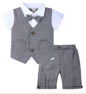 Vêtements en coton pour bébé garçon, ensembles de costumes pour occasions formelles, mariages, été, vente en gros, achat en ligne - Product Image 6