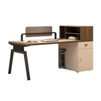 Ensemble bureau et chaise de bureau moderne et minimaliste avec tiroirs/étagères de rangement en PVC, combinaison libre