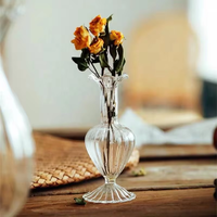 Terrarium de vase de bourgeon en verre clair de Borosilicate soufflé à la main sur mesure pour la décoration de la maison